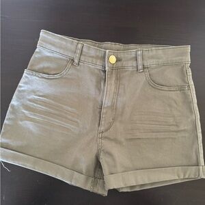 H&M Green Shorts Rolled Hem Casual